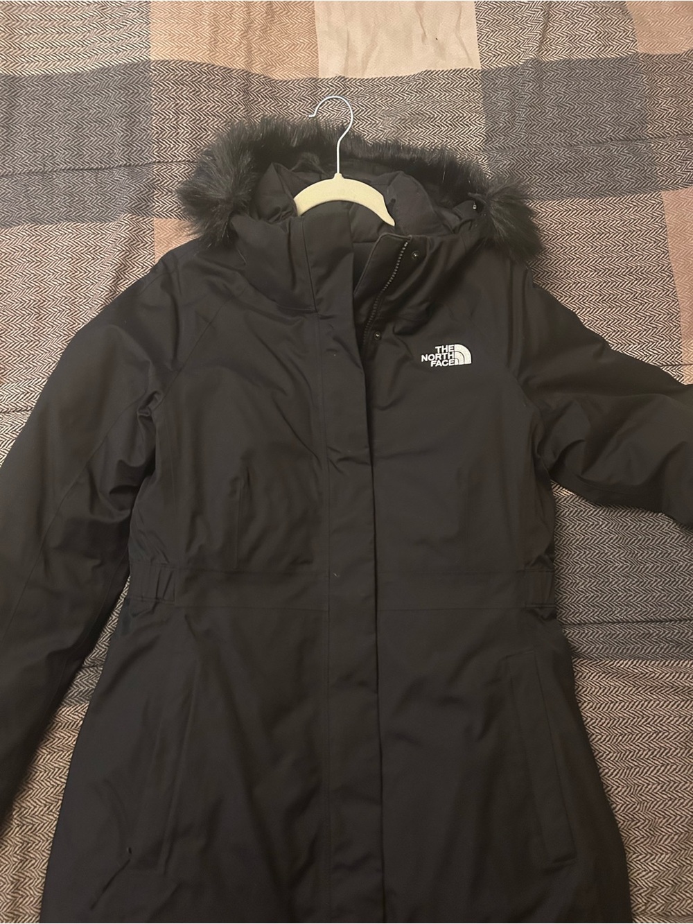 The North Face Women's Black Ski Jacket with Faux Fur Hood